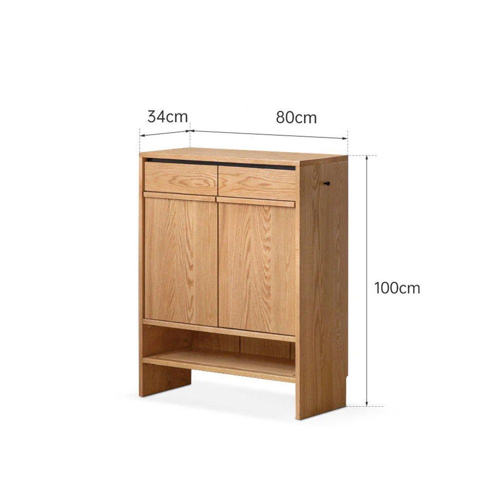 Enna Natural Solid Oak Shoe Cabinet - Image 11