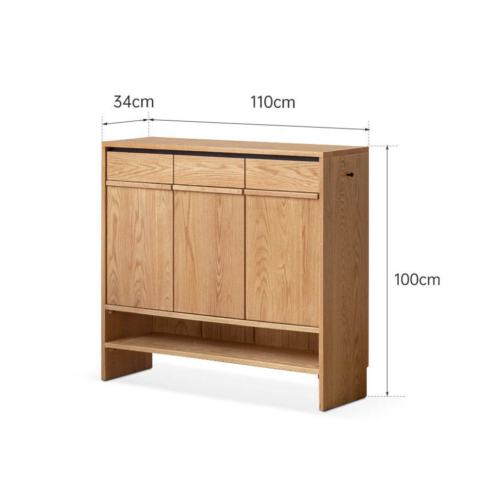 Enna Natural Solid Oak Shoe Cabinet - Image 12