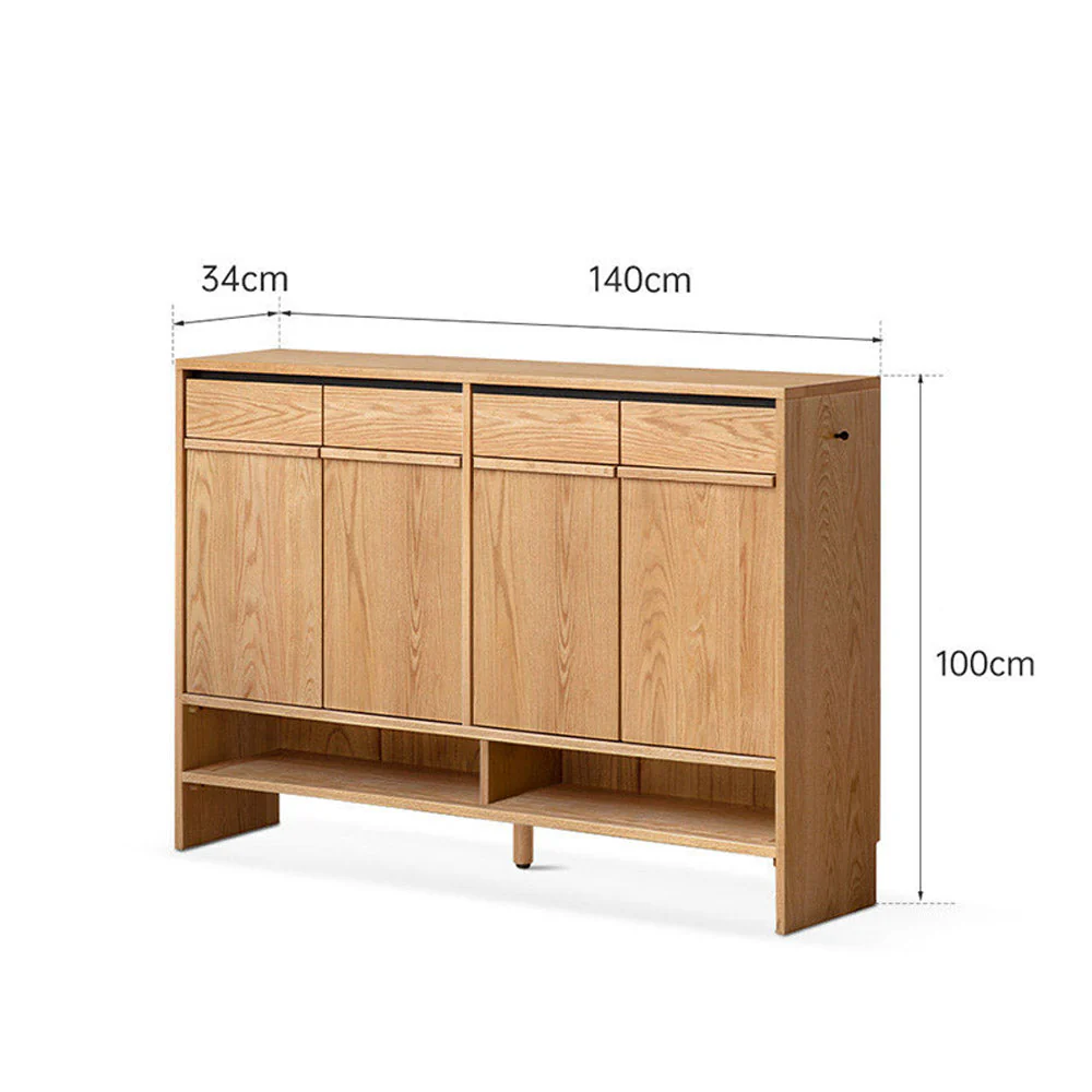 Enna Natural Solid Oak Shoe Cabinet - Image 13