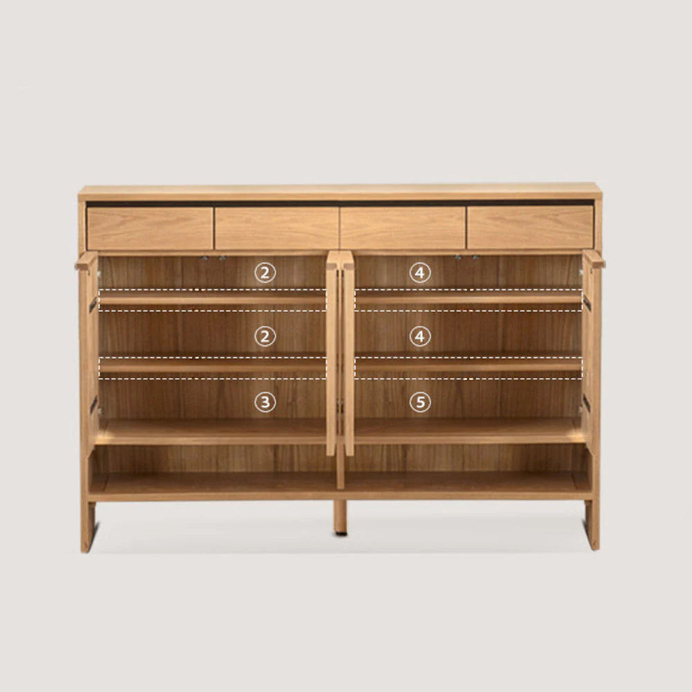 Enna Natural Solid Oak Shoe Cabinet - Image 15