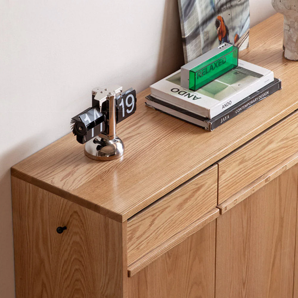 Enna Natural Solid Oak Shoe Cabinet - Image 5