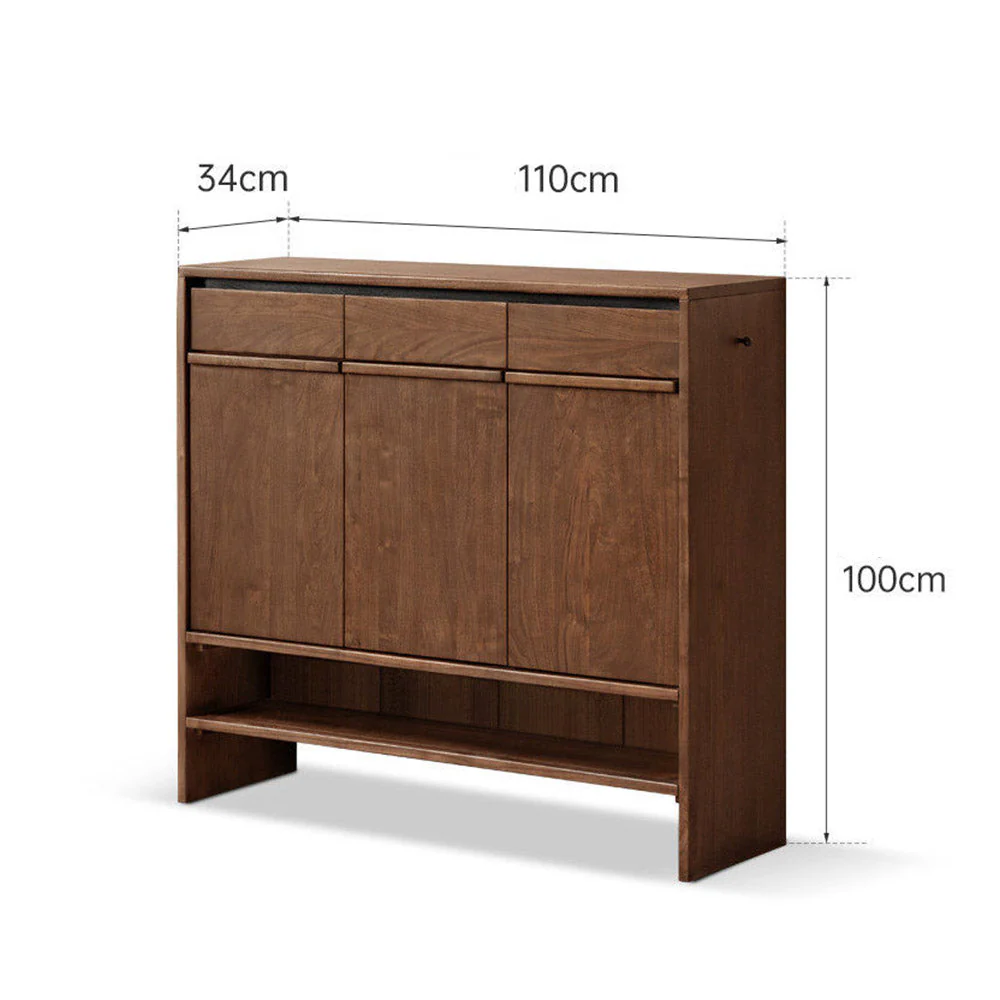 Enna Natural Solid Walnut Shoe Cabinet - Image 13