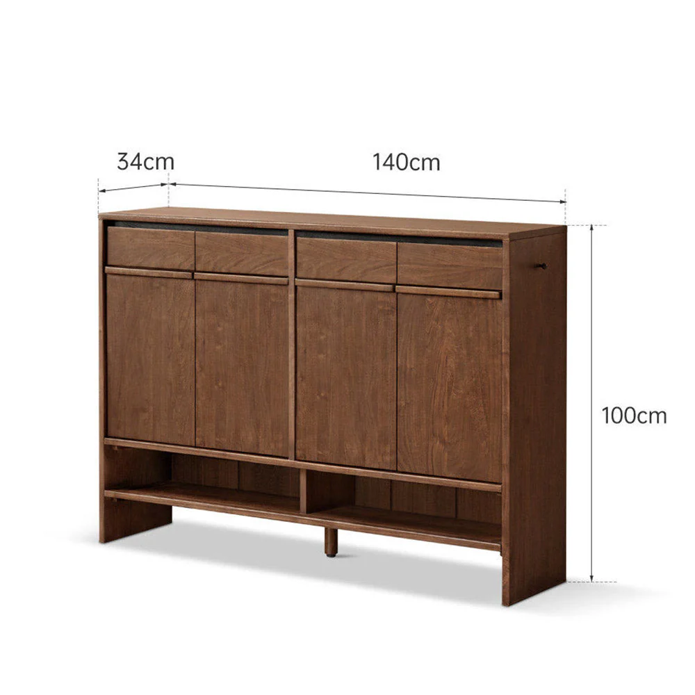 Enna Natural Solid Walnut Shoe Cabinet - Image 14