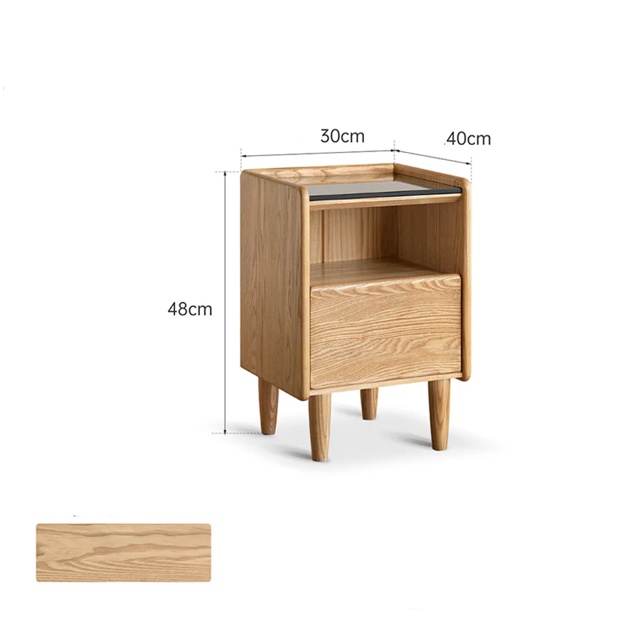 Felle Natural Solid Ash Bedside Table - Image 10