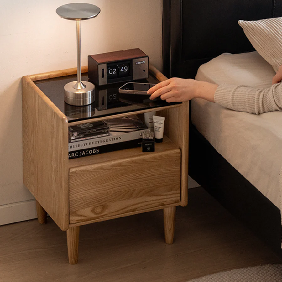 Felle Natural Solid Ash Bedside Table - Image 2