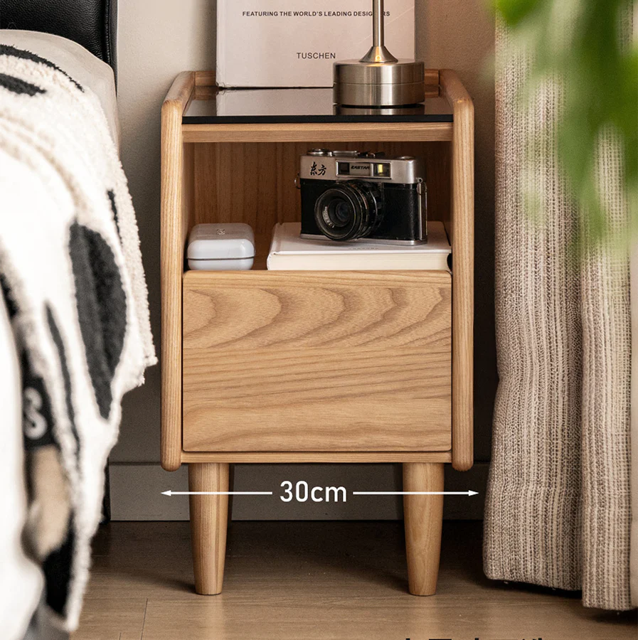 Felle Natural Solid Ash Bedside Table - Image 4