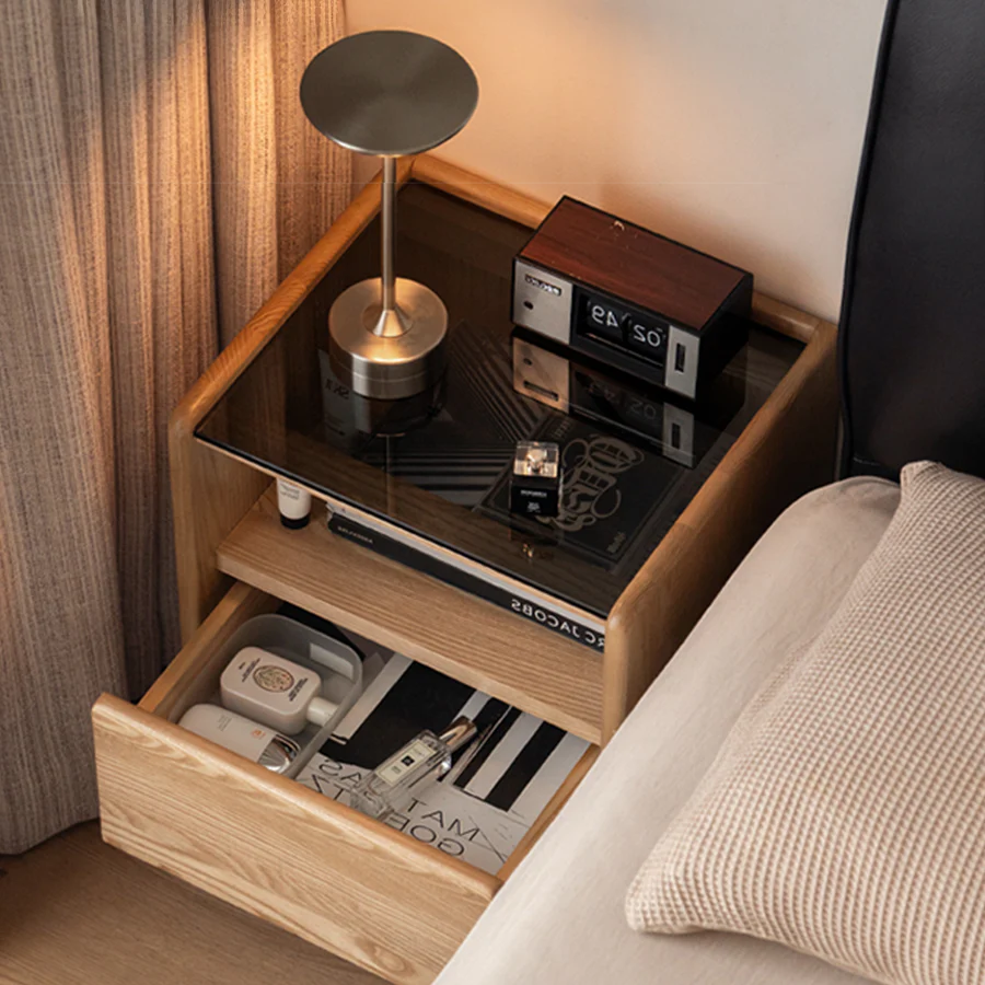 Felle Natural Solid Ash Bedside Table - Image 5
