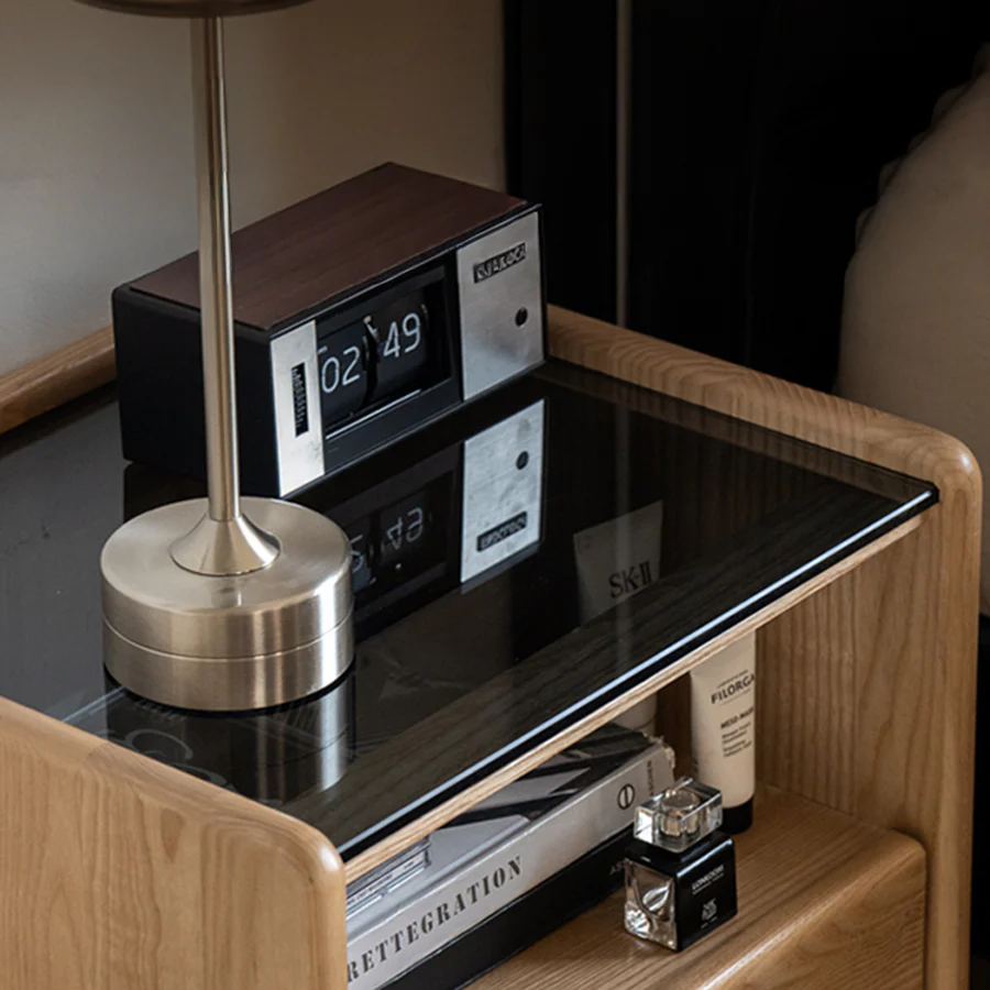 Felle Natural Solid Ash Bedside Table - Image 6
