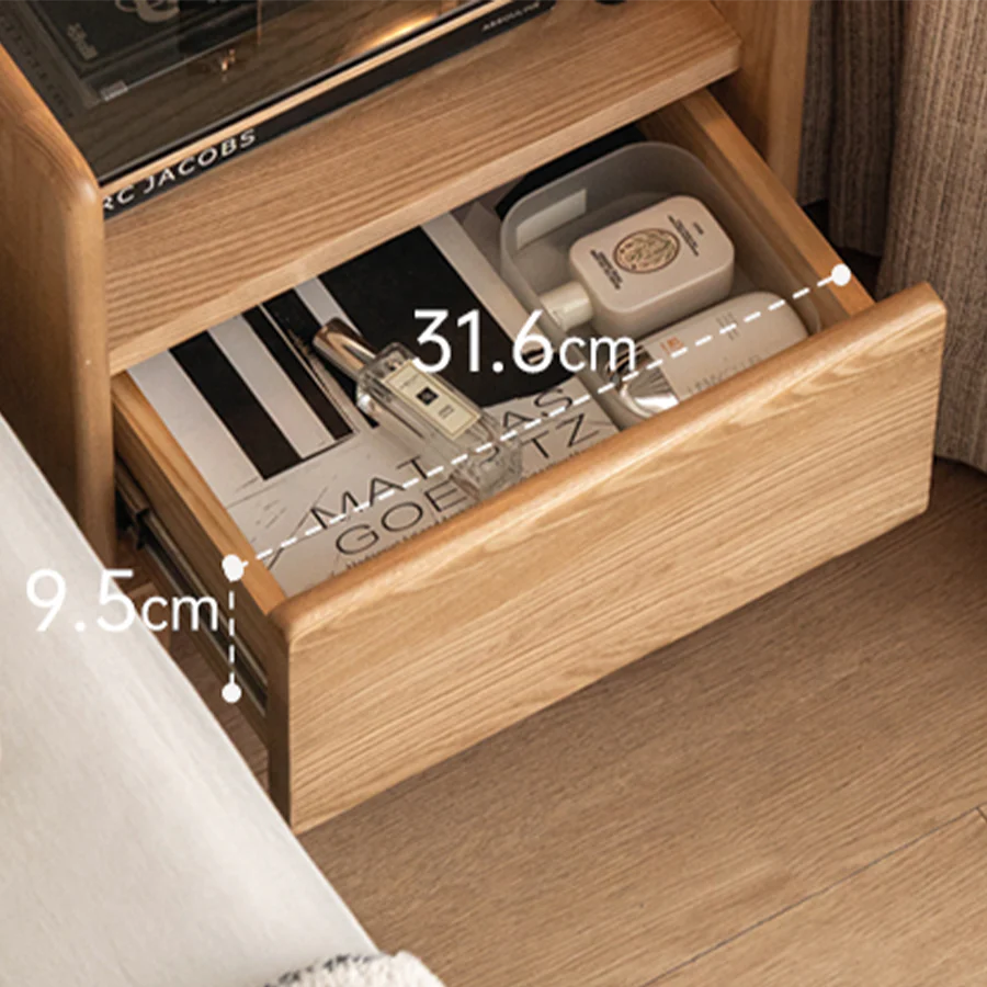 Felle Natural Solid Ash Bedside Table - Image 7
