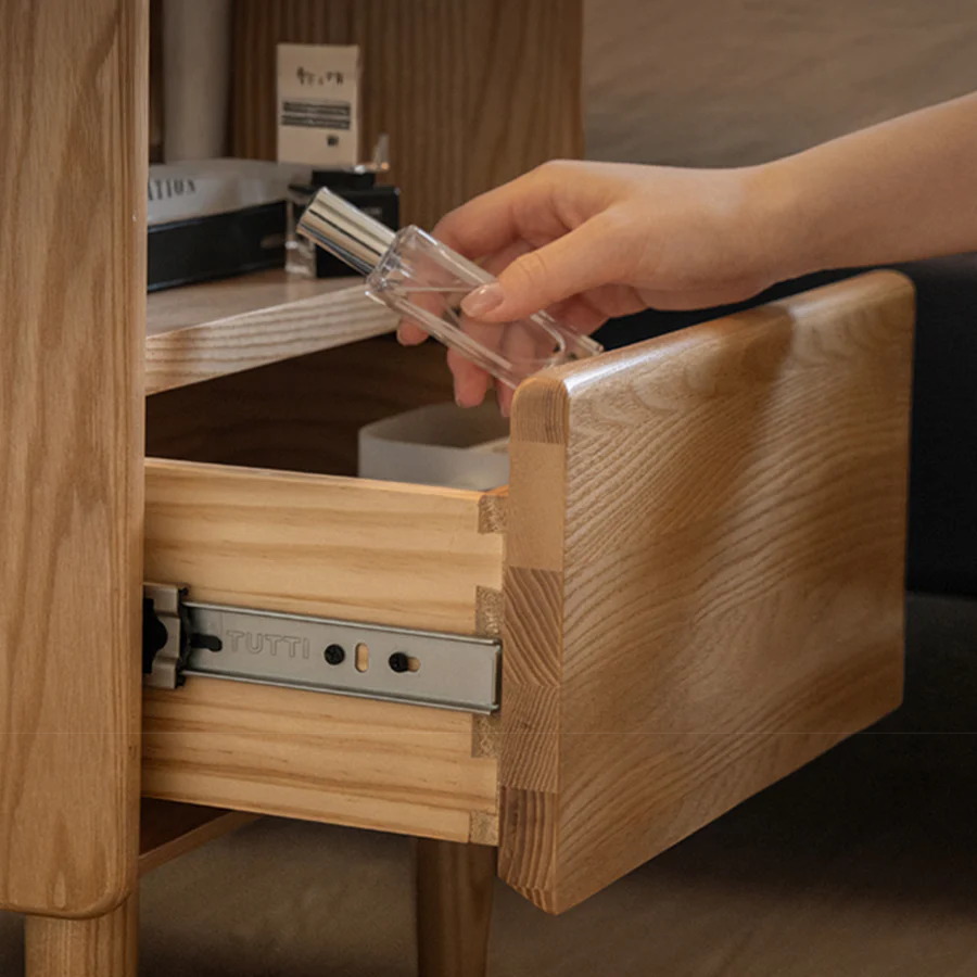 Felle Natural Solid Ash Bedside Table - Image 8