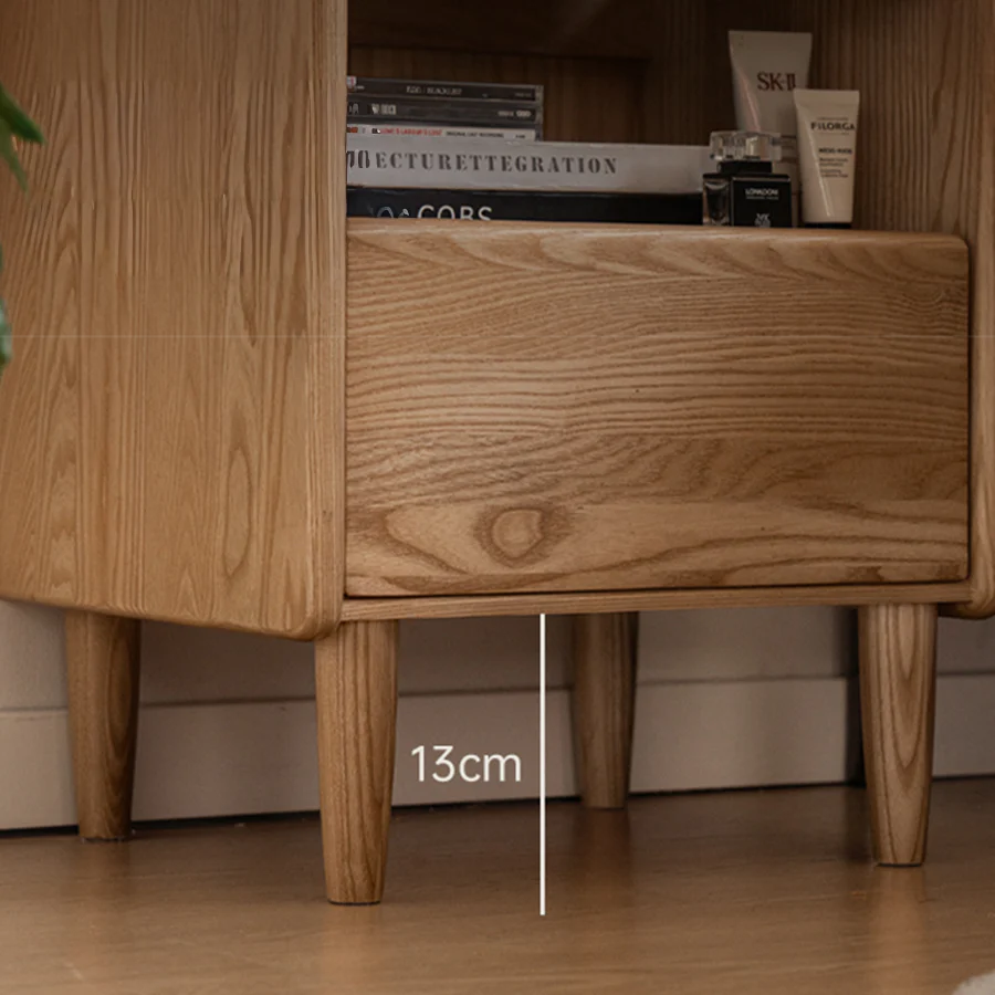 Felle Natural Solid Ash Bedside Table - Image 9