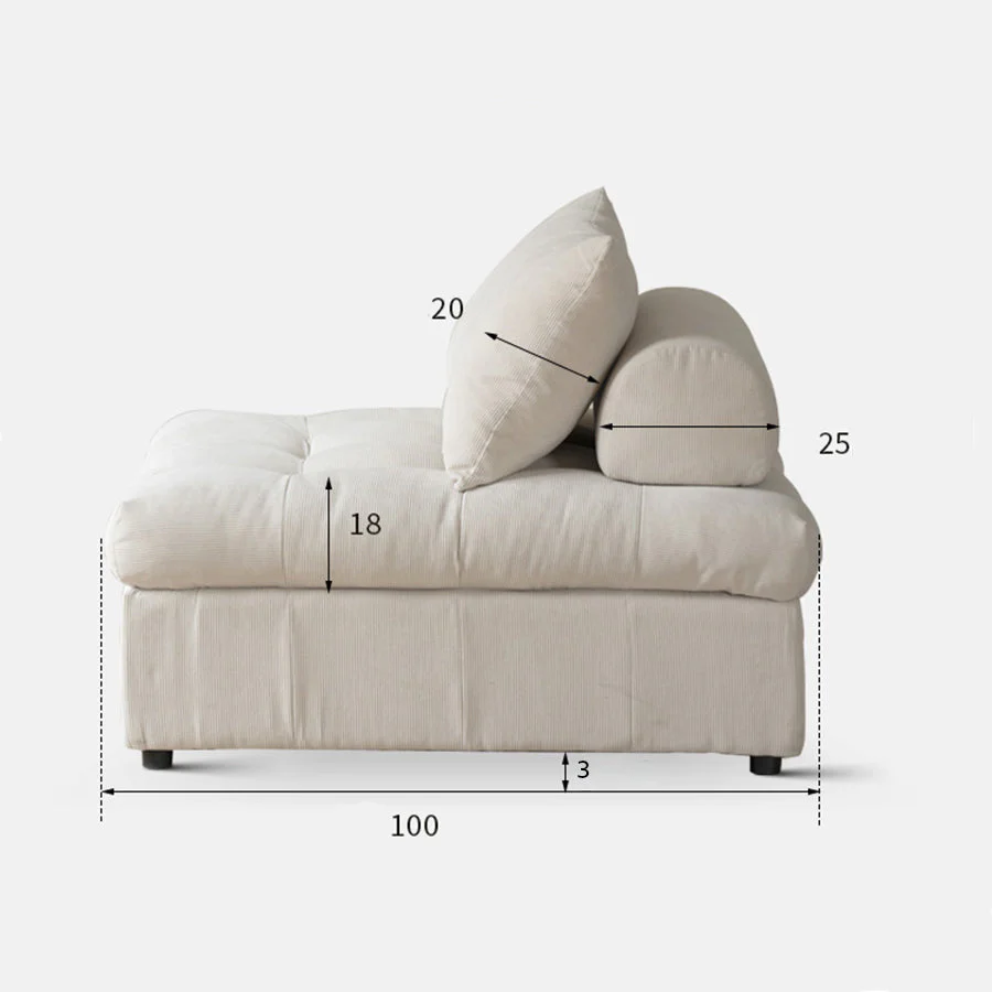 Flexi Modular Pure Comfort Plush Corduroy Sofa - Image 9