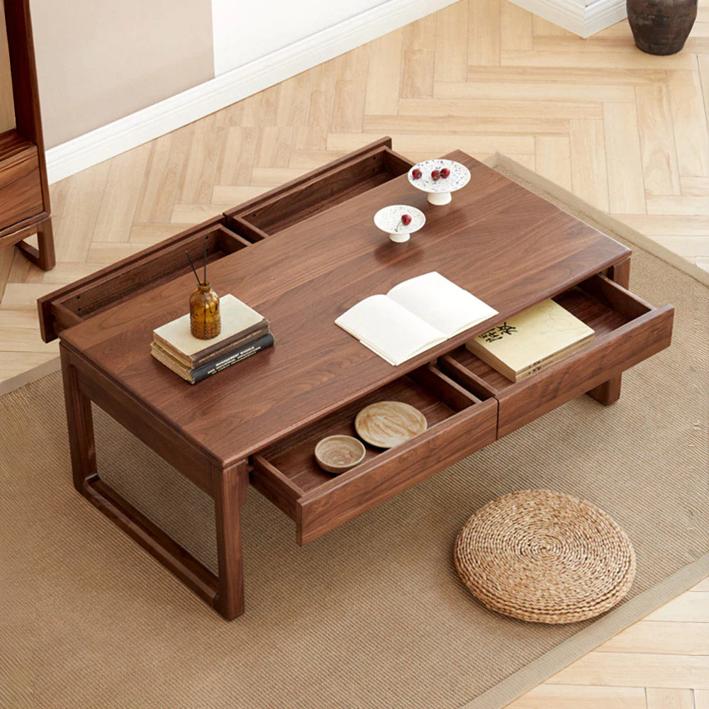 Formello Natural Solid Walnut Coffee Table - Image 6