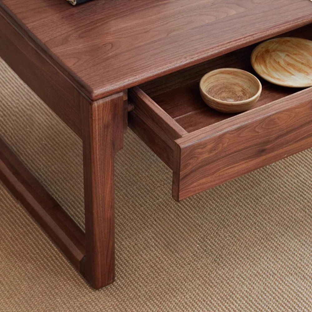 Formello Natural Solid Walnut Coffee Table - Image 8