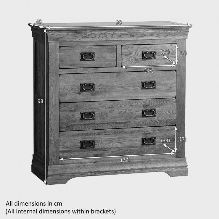 French Rustic Solid Oak 2+3 Chest Of Drawers - Image 4