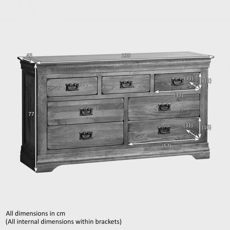 French Rustic Solid Oak 3+4 Chest Of Drawers - Image 4