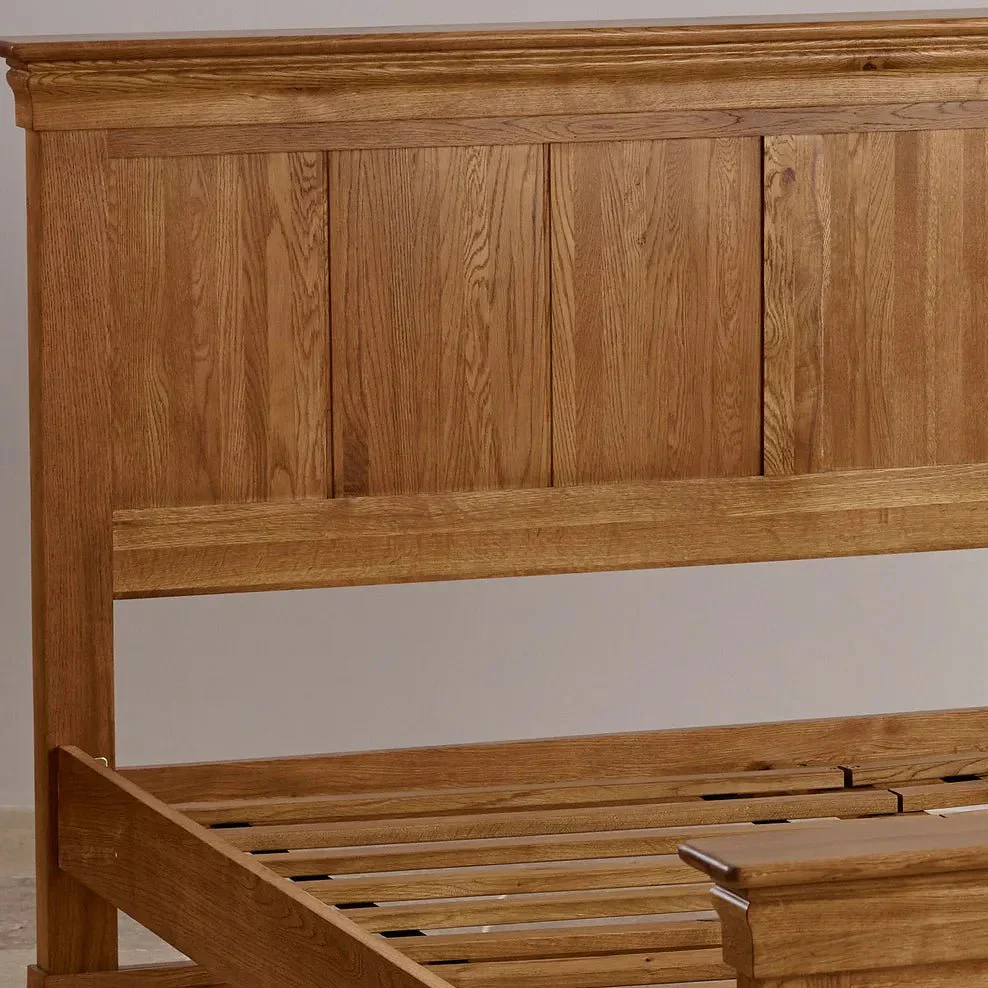 French Rustic Solid Oak Bed Frame - Image 3