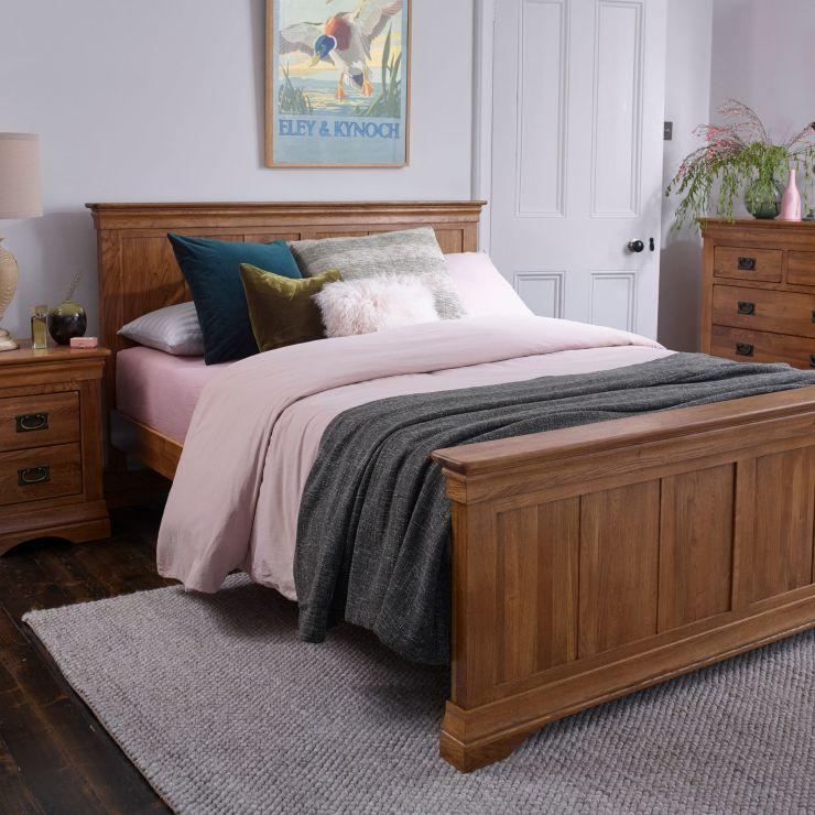 French Rustic Solid Oak Bed Frame - Image 5