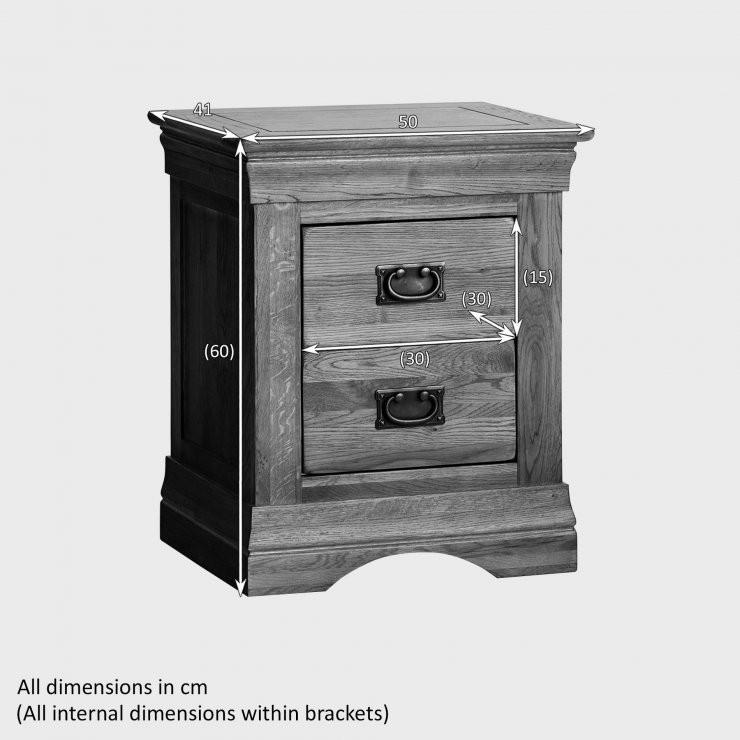 French Rustic Solid Oak Bedside Table - Image 5