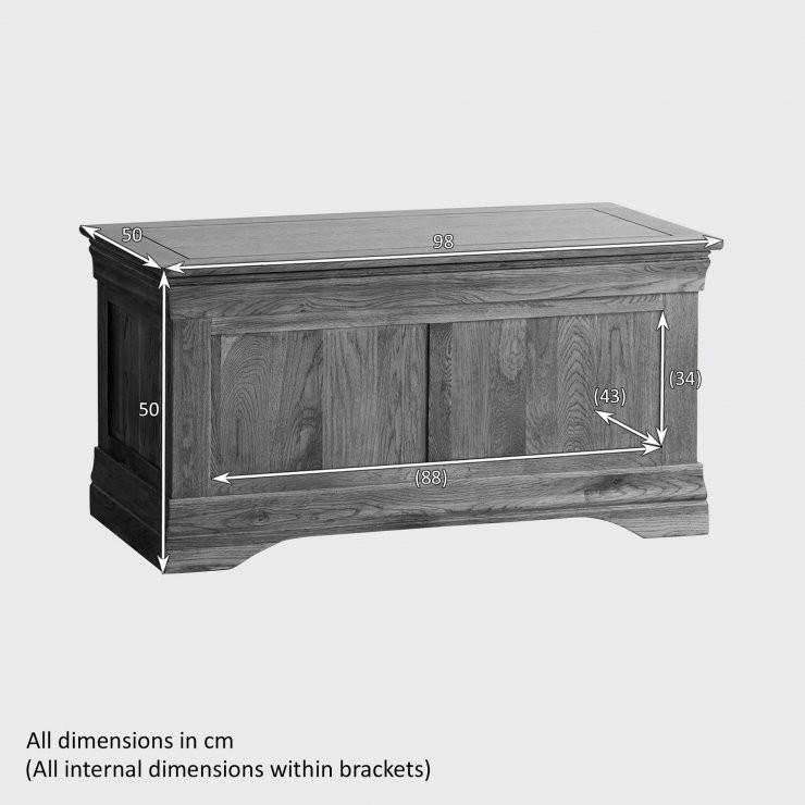 French Rustic Solid Oak Blanket Box - Image 5