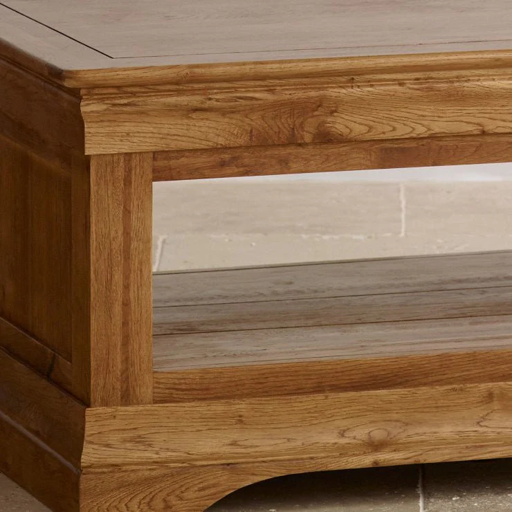 French Rustic Solid Oak Coffee Table - Image 3