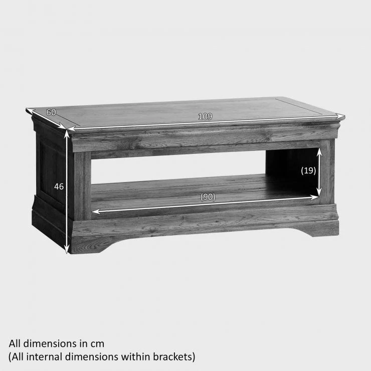 French Rustic Solid Oak Coffee Table - Image 4