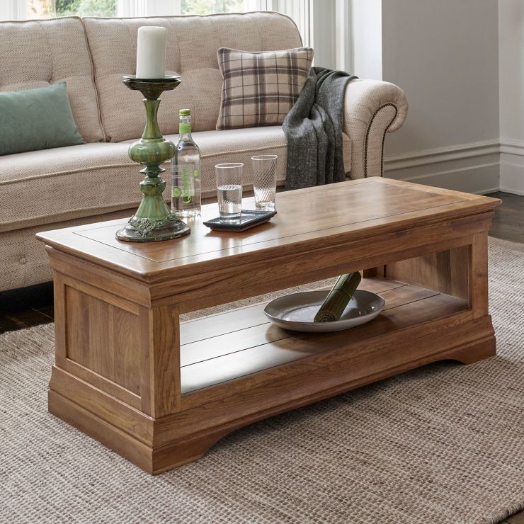 French Rustic Solid Oak Coffee Table - Image 5