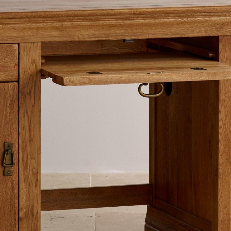 French Rustic Solid Oak Computer Desk - Image 5