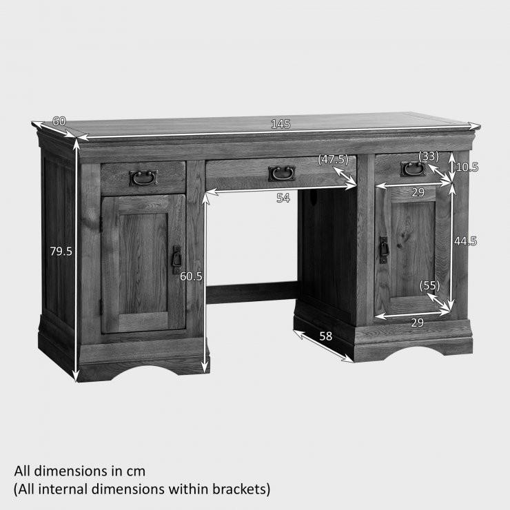 French Rustic Solid Oak Computer Desk - Image 6