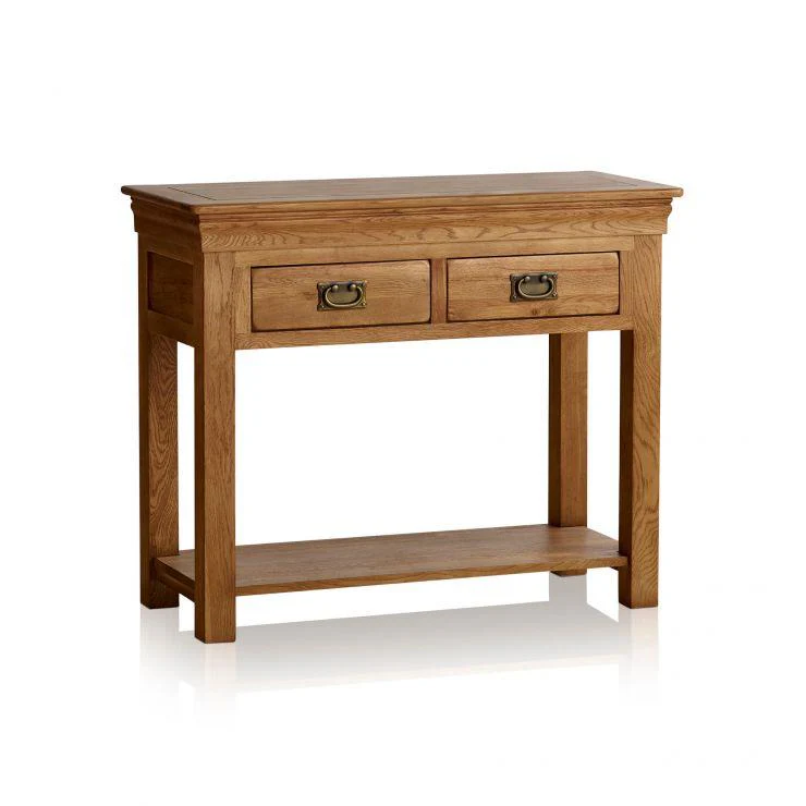 French Rustic Solid Oak Console Table - Image 3