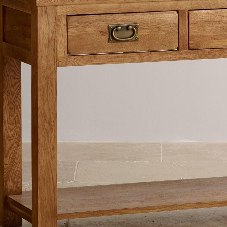 French Rustic Solid Oak Console Table - Image 4