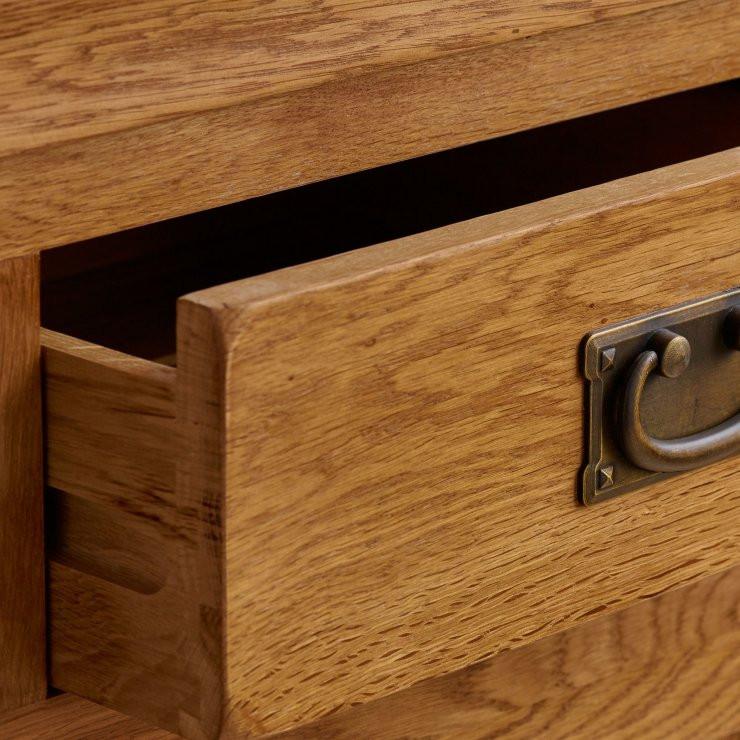 French Rustic Solid Oak Console Table - Image 5