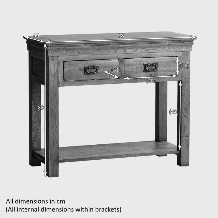 French Rustic Solid Oak Console Table - Image 7