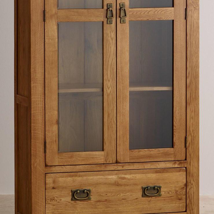 French Rustic Solid Oak Display Cabinet - Image 4