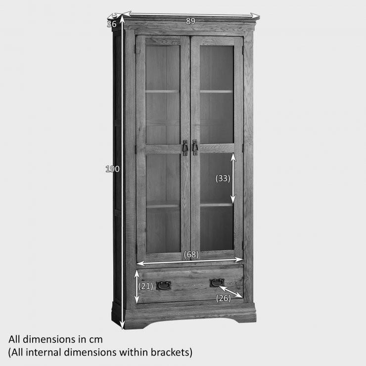 French Rustic Solid Oak Display Cabinet - Image 5