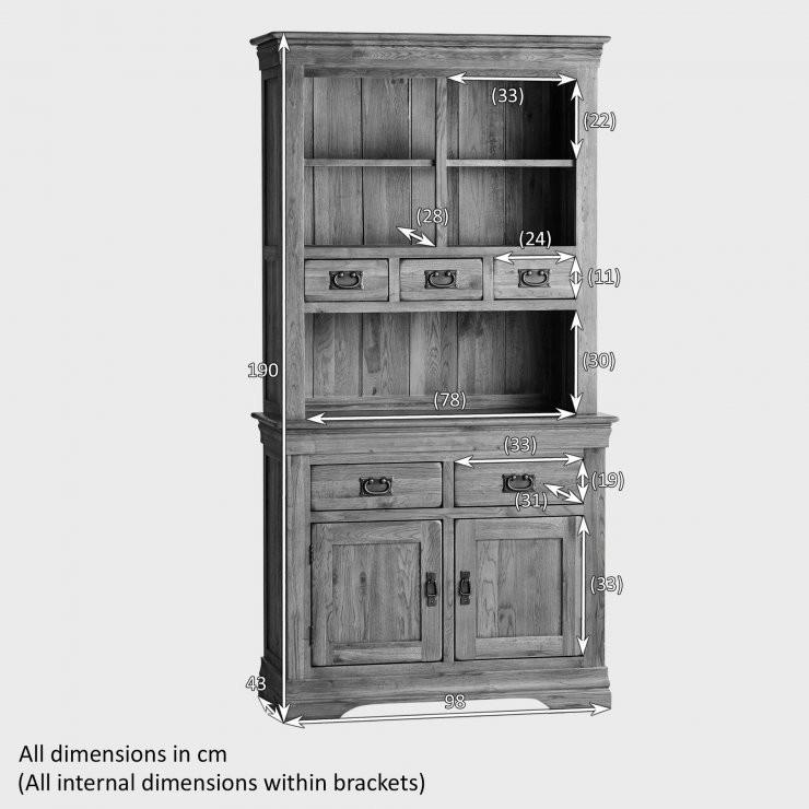 French Rustic Solid Oak Hutch Dresser - Image 4