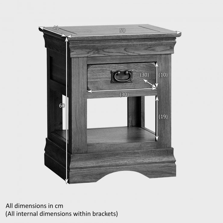 French Rustic Solid Oak Side Table - Image 5