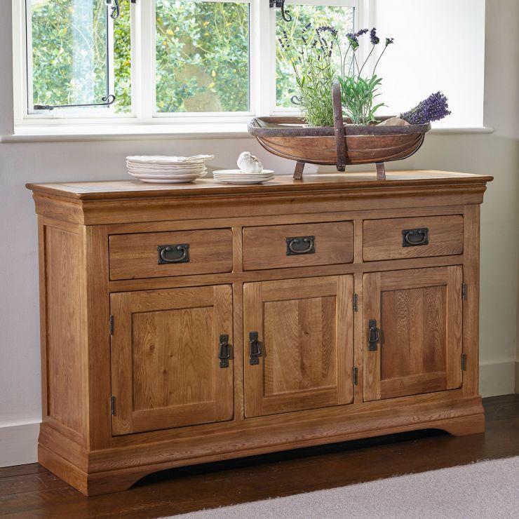 French Rustic Solid Oak Large Sideboard - Image 3