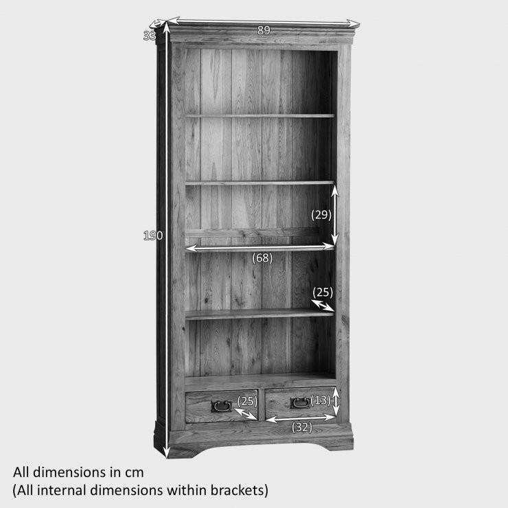 French Rustic Solid Oak Tall Bookcase - Image 6