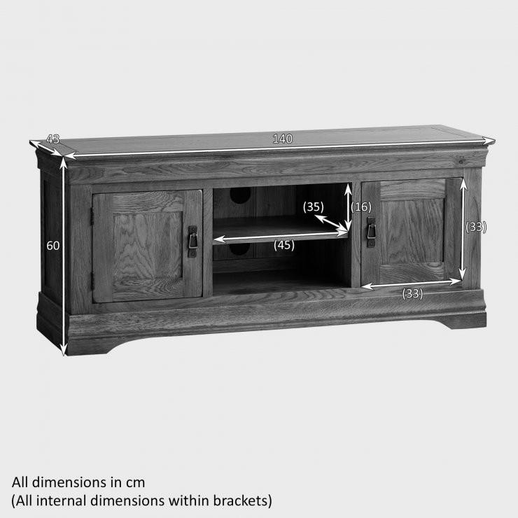 French Rustic Solid Oak Widescreen TV Cabinet - Image 6