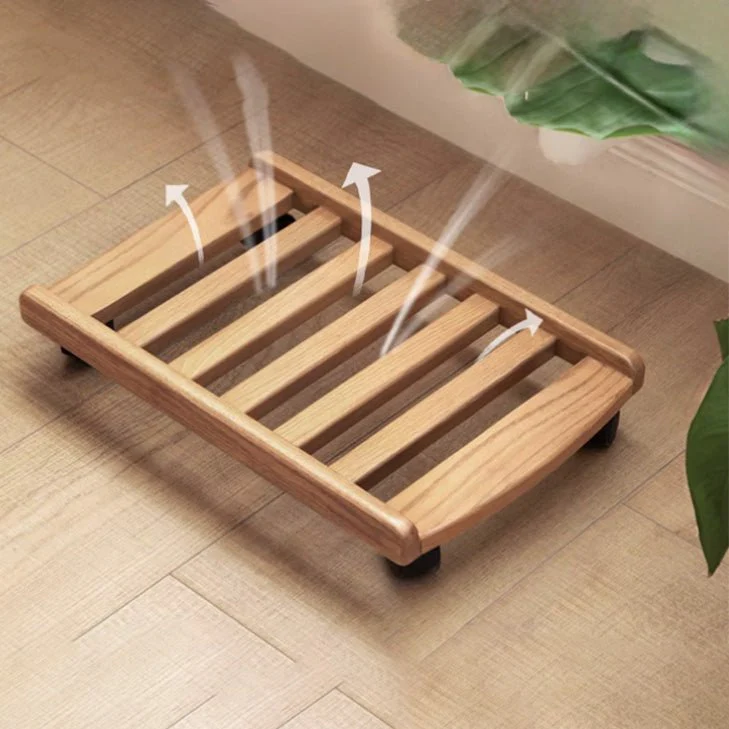 Fukuoka Natural Solid Oak Rolling CPU Stand - Image 3