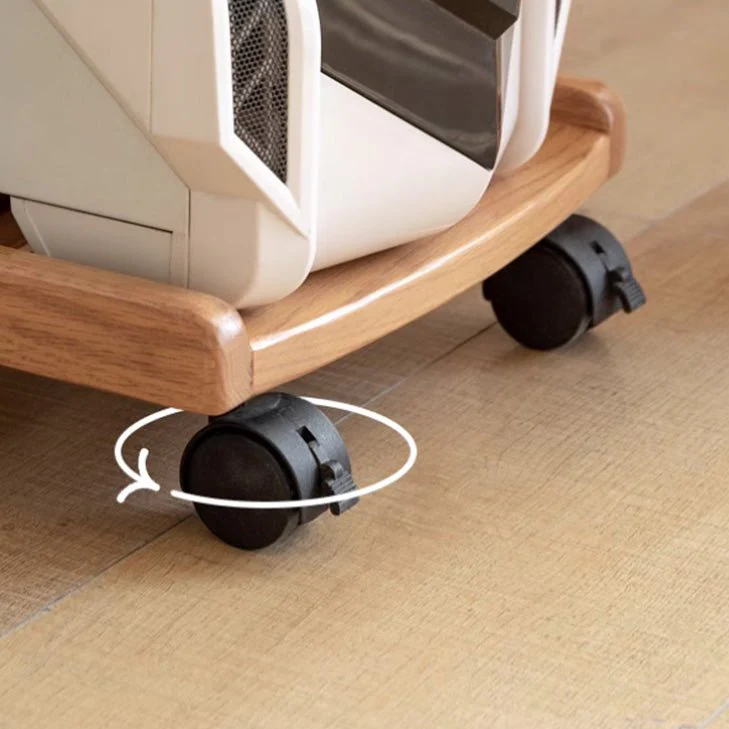 Fukuoka Natural Solid Oak Rolling CPU Stand - Image 4