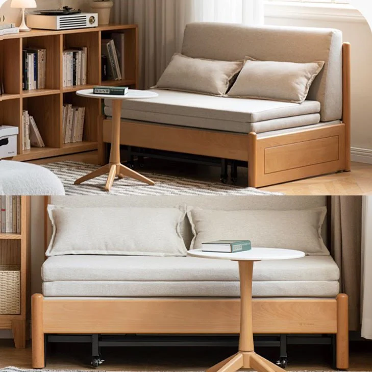 Futtsu Natural Solid Beech Sofa Bed - Image 7