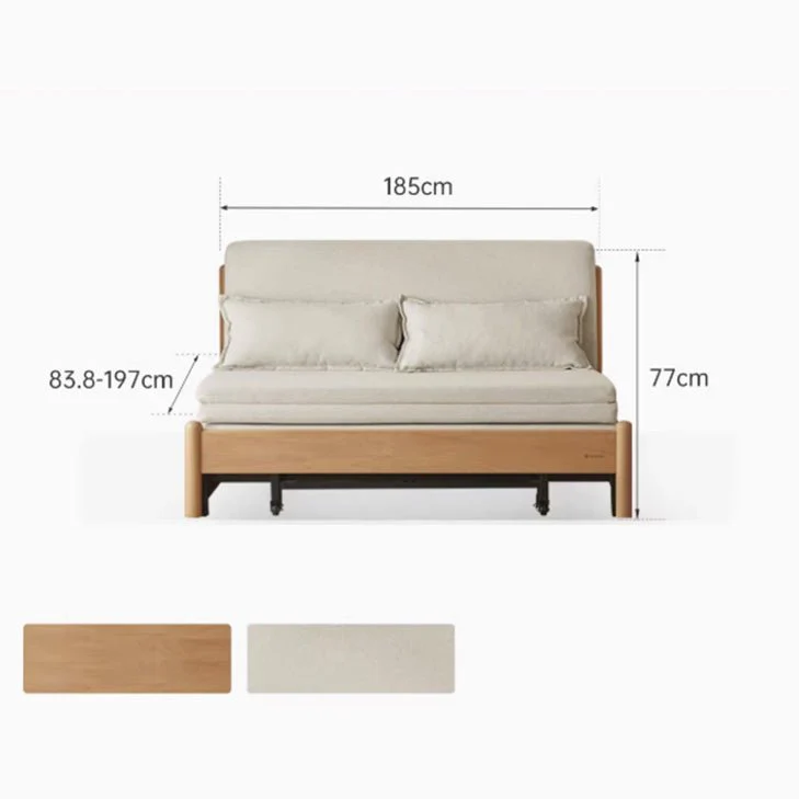 Futtsu Natural Solid Beech Sofa Bed - Image 9
