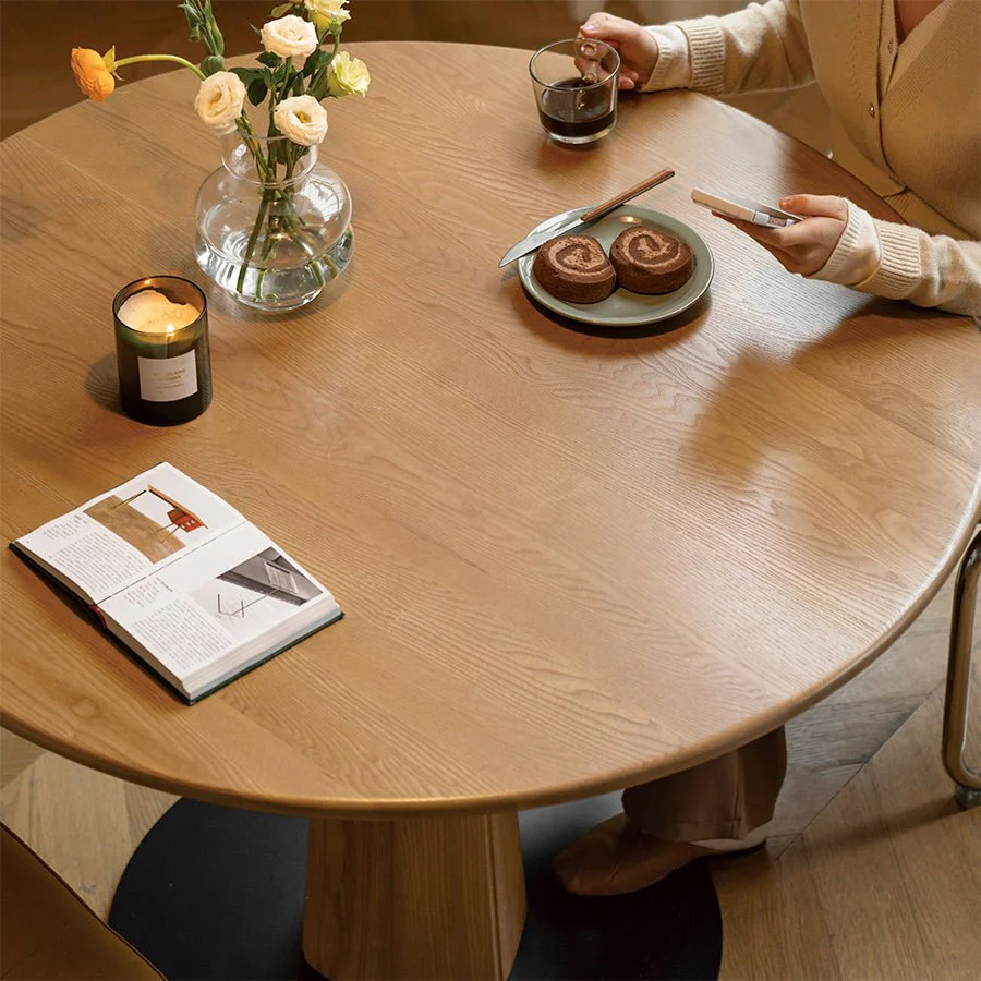 Garwood Natural Solid Ash Round Dining Table - Image 3
