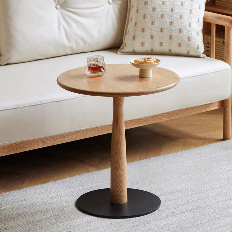 Garwood Solid Hardwood Round Side Table