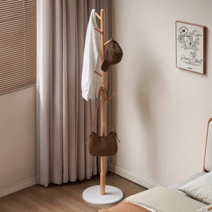 Geilo Natural Solid Wood Hallway Coat Rack