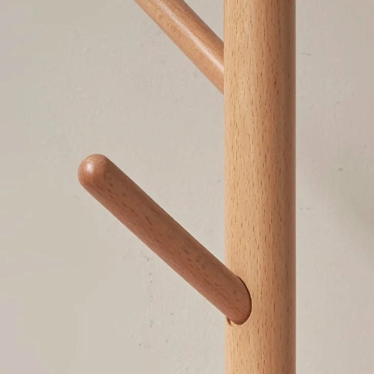 Geilo Natural Solid Wood Hallway Coat Rack - Image 3