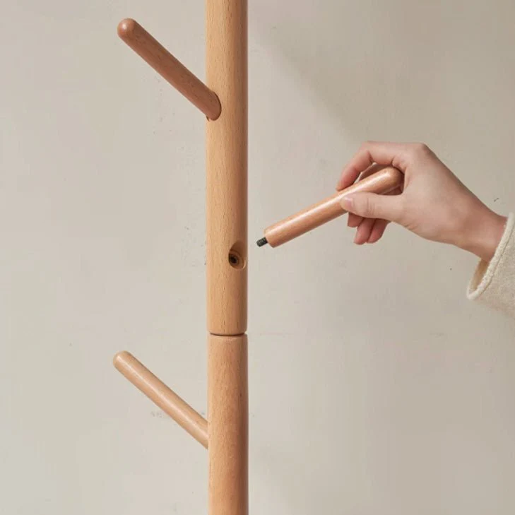 Geilo Natural Solid Wood Hallway Coat Rack - Image 4