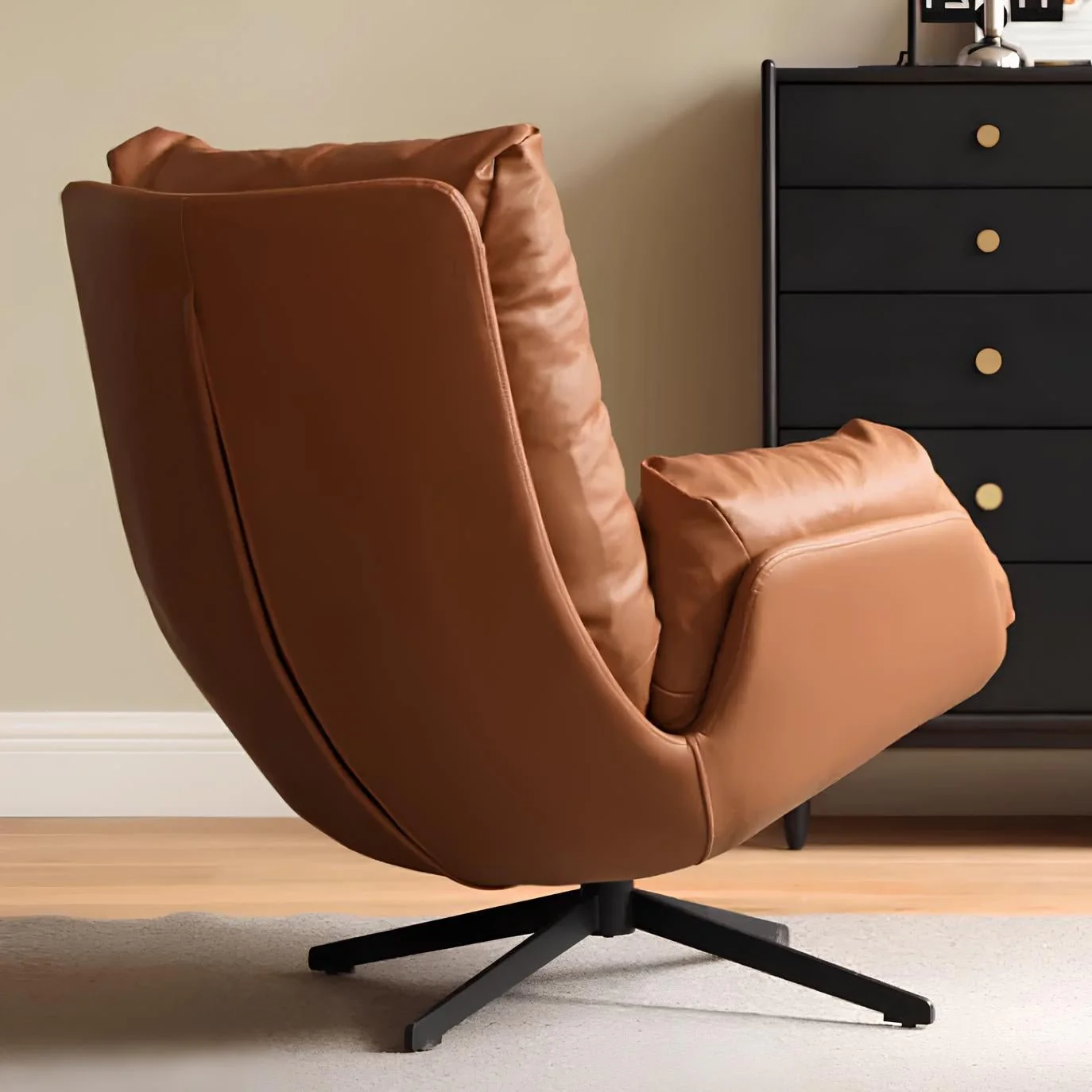 Genner Luxe Silicone Leather Swivel Leisure Chair Sofa - Image 5